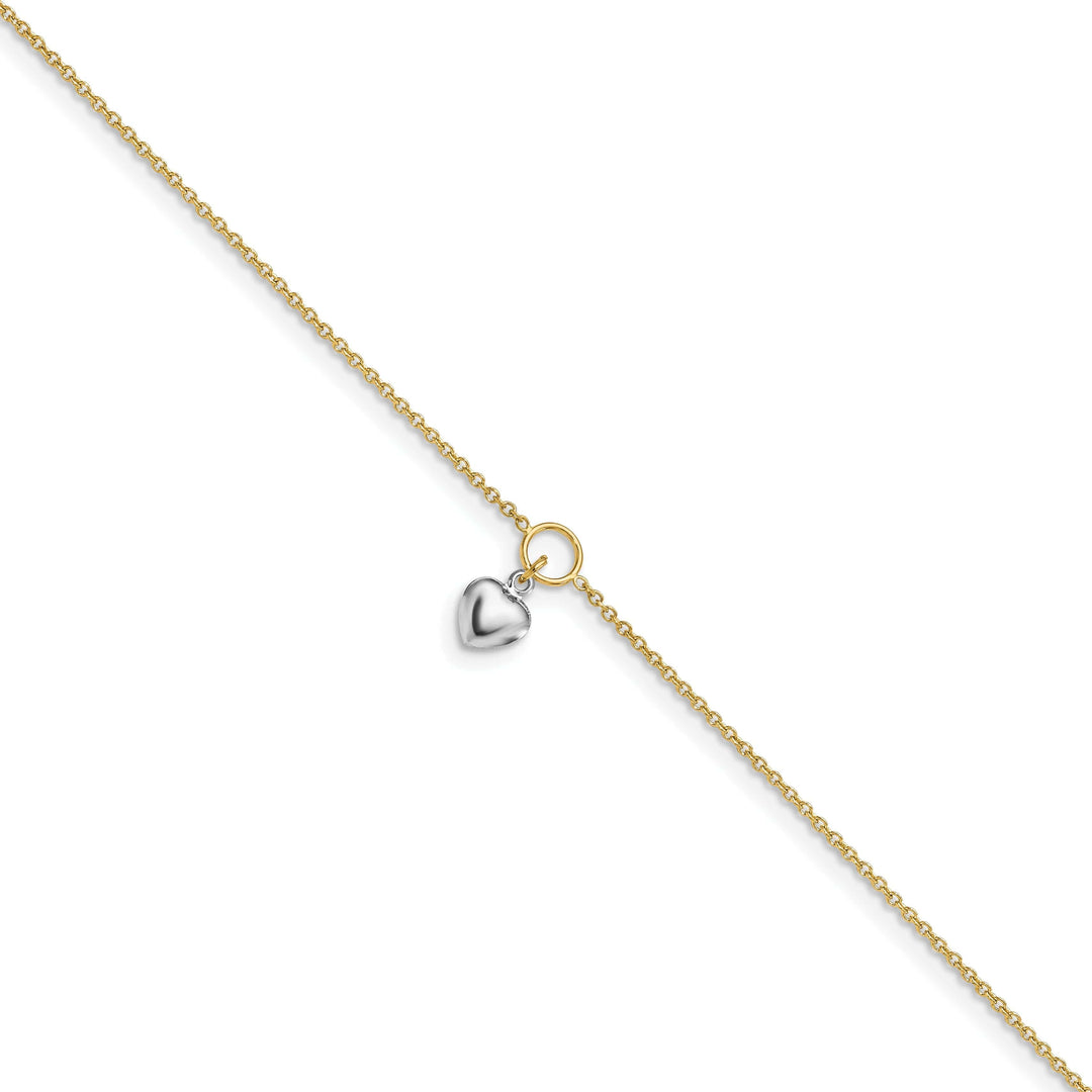 Lovely Rita's Anklets 14k Two-tone gold Polished Heart Anklet