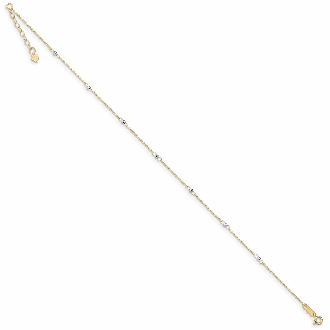 Lovely Rita's Anklets 14k Two-tone Gold Ropa Mirror Bead Anklet