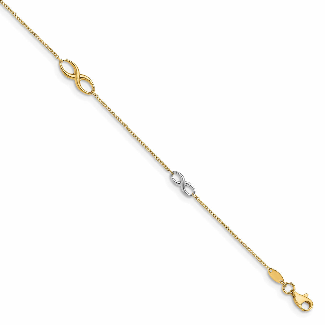 Lovely Rita's Anklets 14k Two tone Polished Anklet