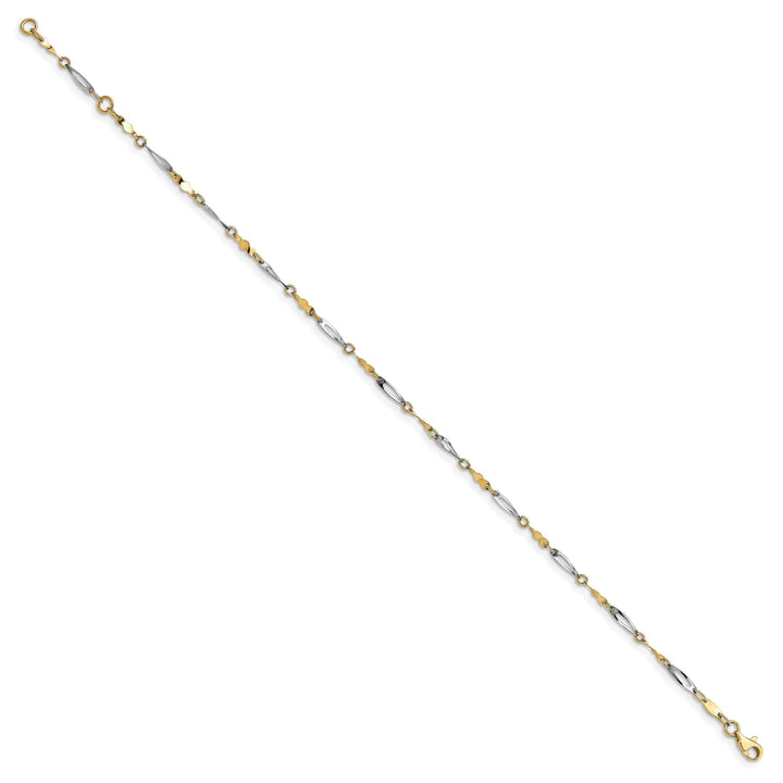 Lovely Rita's Anklets 14k Two-tone Polished Fancy Link Anklet