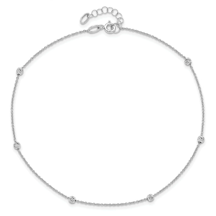 Lovely Rita's Anklets 14k White Gold D.C Beaded Anklet