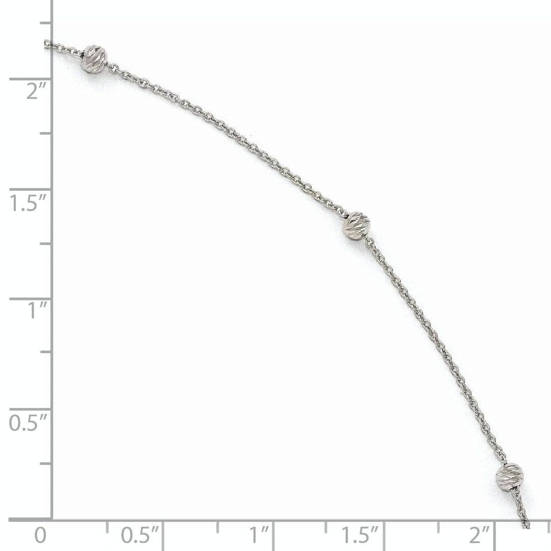 Lovely Rita's Anklets 14k White Gold D.C Beaded Anklet