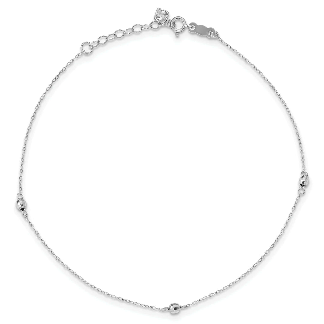 Lovely Rita's Anklets 14k White Gold Mirror Beaded Anklet
