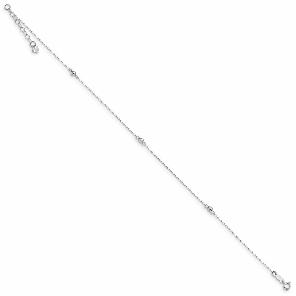 Lovely Rita's Anklets 14k White Gold Mirror Beaded Anklet