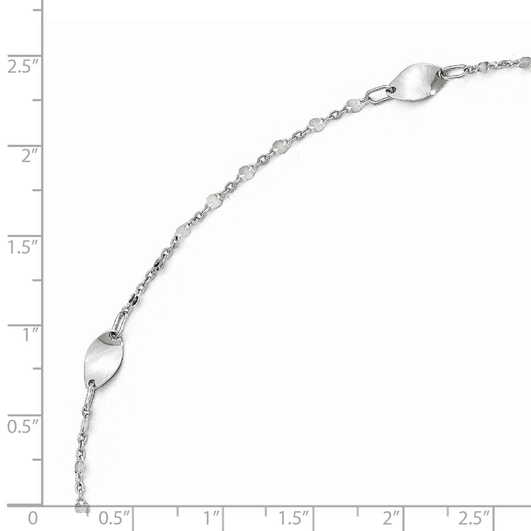 Lovely Rita's Anklets 14k White Gold Polished Finish Anklet with 1in ext. Anklet