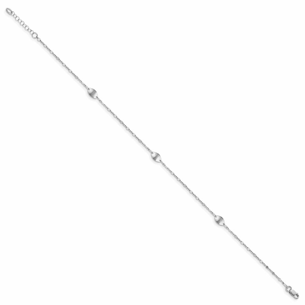 Lovely Rita's Anklets 14k White Gold Polished Finish Anklet with 1in ext. Anklet