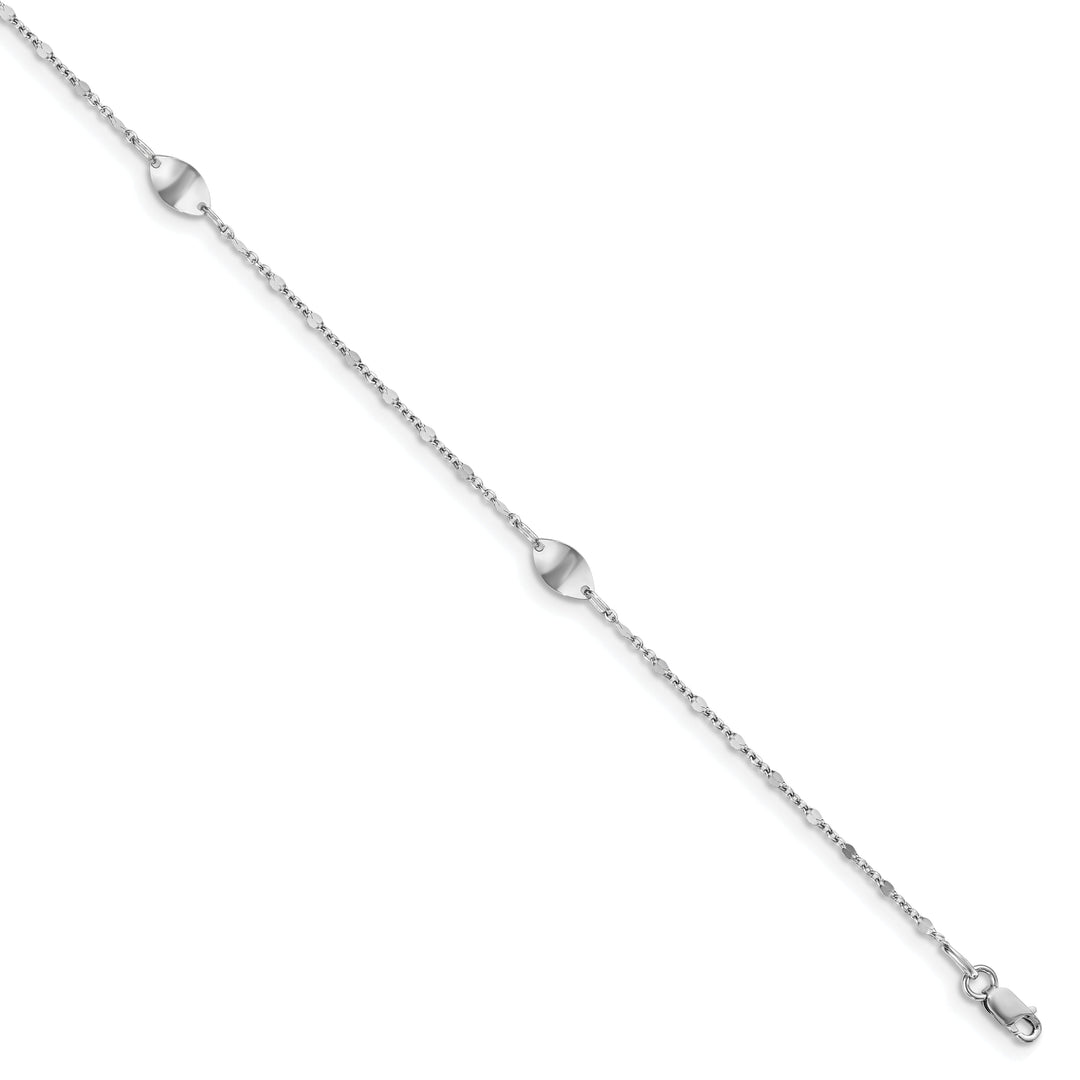 Lovely Rita's Anklets 14k White Gold Polished Finish Anklet with 1in ext. Anklet