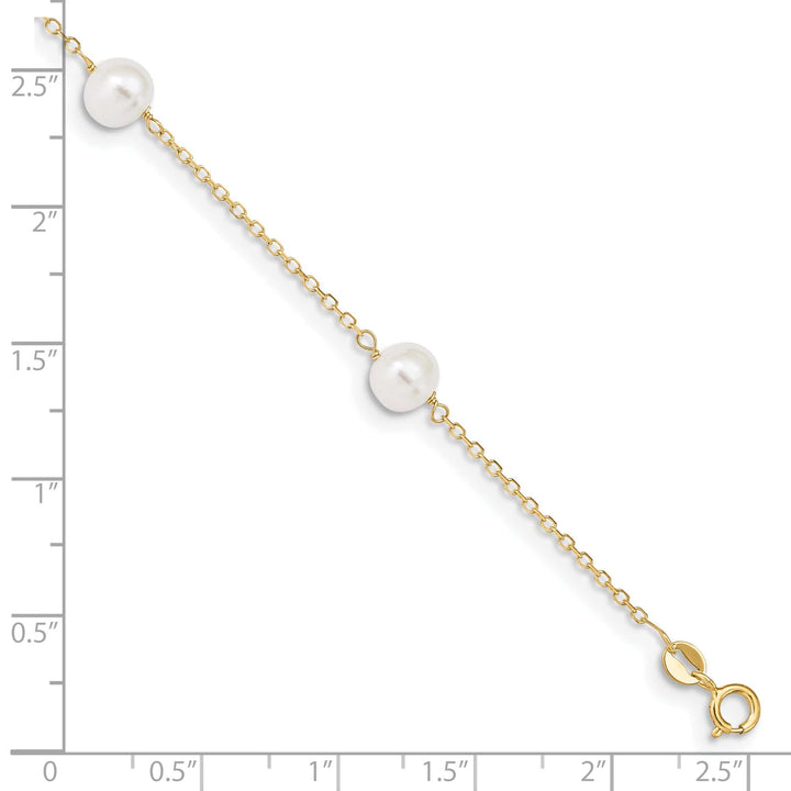 Lovely Rita's Anklets 14k Yellow Gold 9 Pearl Anklet