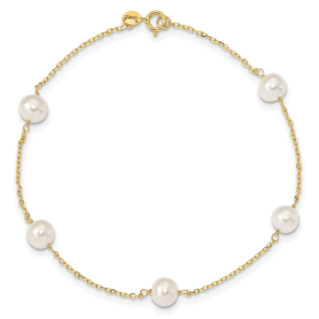 Lovely Rita's Anklets 14k Yellow Gold 9 Pearl Anklet