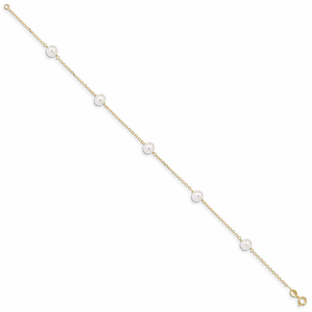 Lovely Rita's Anklets 14k Yellow Gold 9 Pearl Anklet