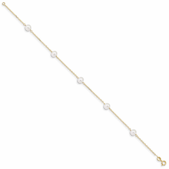 Lovely Rita's Anklets 14k Yellow Gold 9 Pearl Anklet