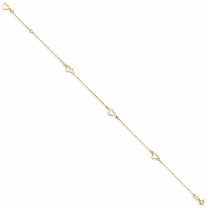 Lovely Rita's Anklets 14k Yellow Gold Adjustable Heart Anklet