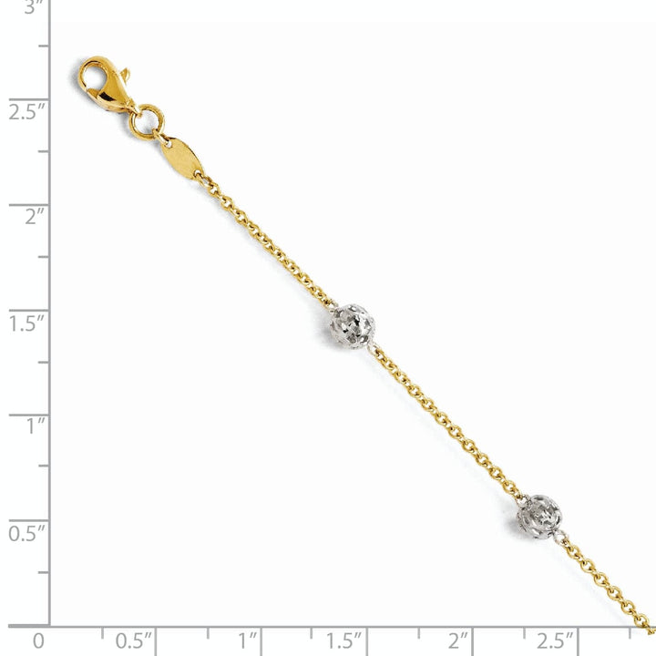 Lovely Rita's Anklets 14k Yellow Gold and Rhodium Two tone Anklet