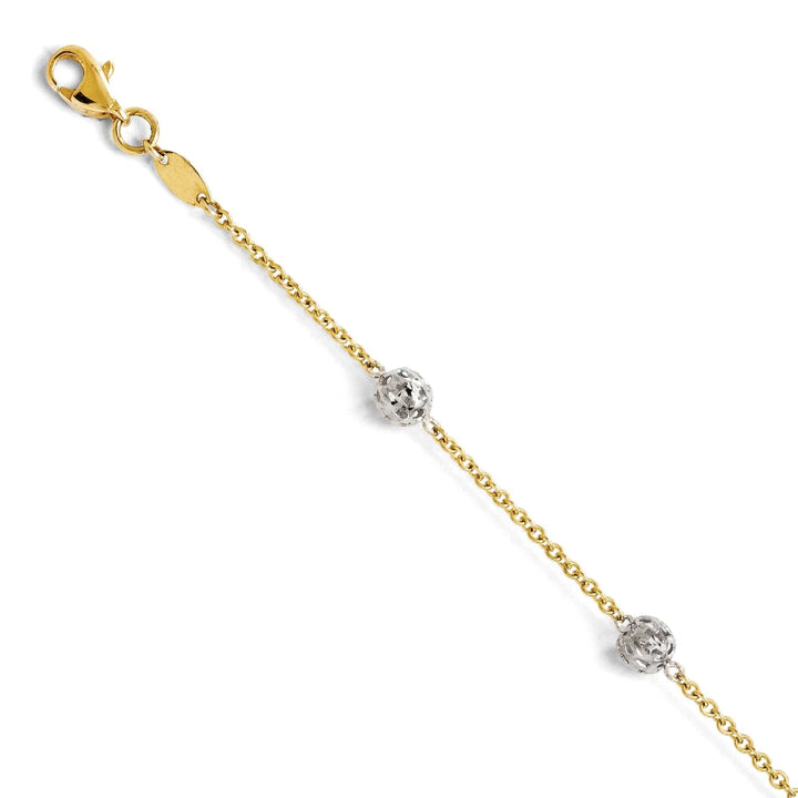 Lovely Rita's Anklets 14k Yellow Gold and Rhodium Two tone Anklet