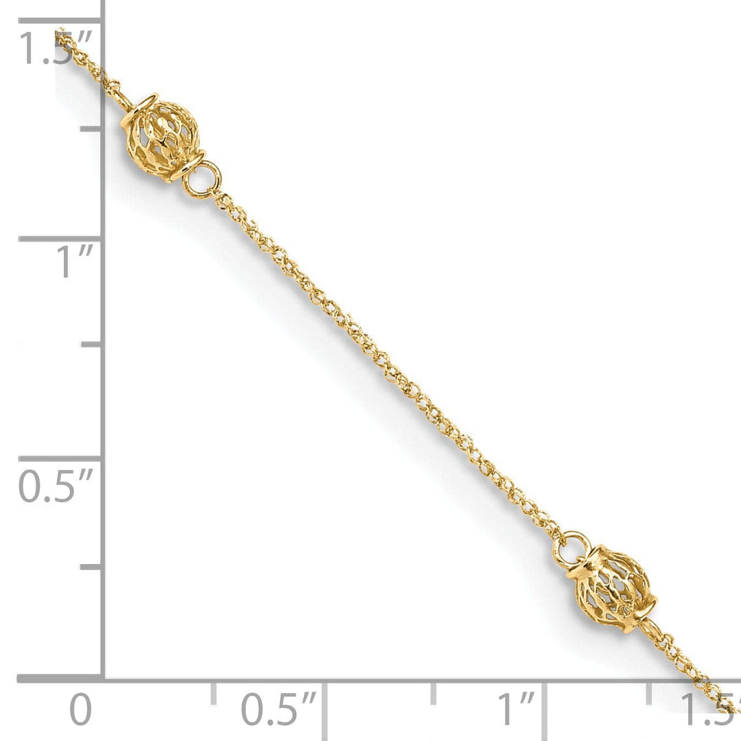 Lovely Rita's Anklets 14K Yellow Gold Bead Anklet