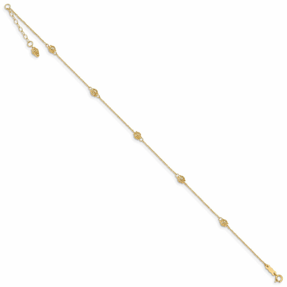 Lovely Rita's Anklets 14K Yellow Gold Bead Anklet