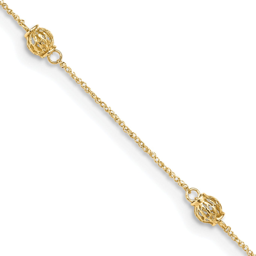 Lovely Rita's Anklets 14K Yellow Gold Bead Anklet