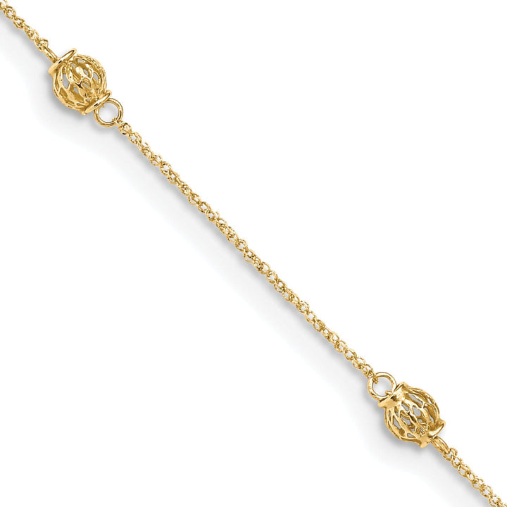 Lovely Rita's Anklets 14K Yellow Gold Bead Anklet