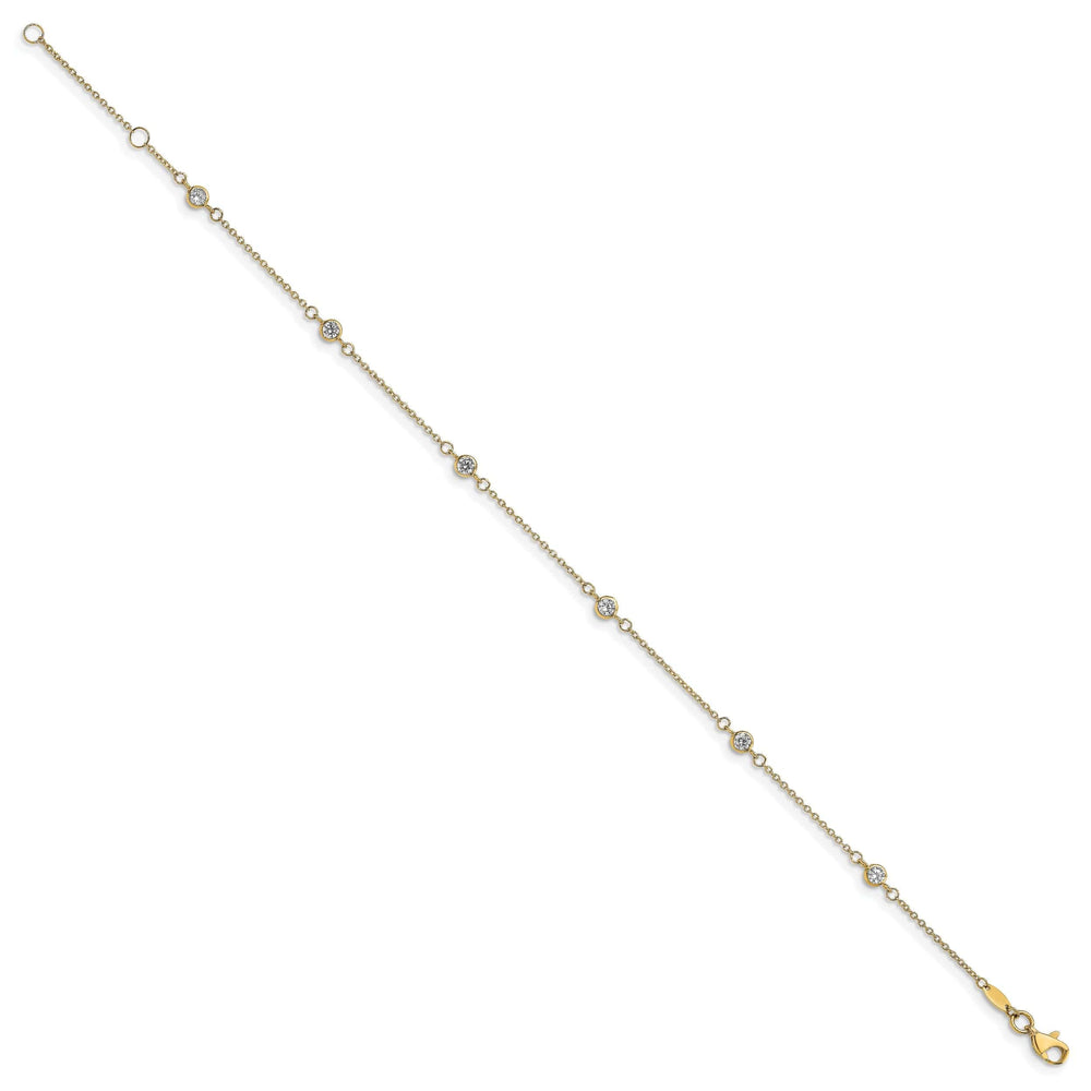 Lovely Rita's Anklets 14k Yellow Gold C.Z Polished Anklet