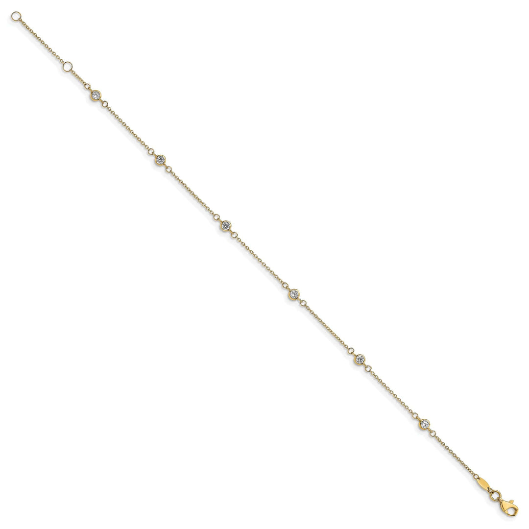 Lovely Rita's Anklets 14k Yellow Gold C.Z Polished Anklet