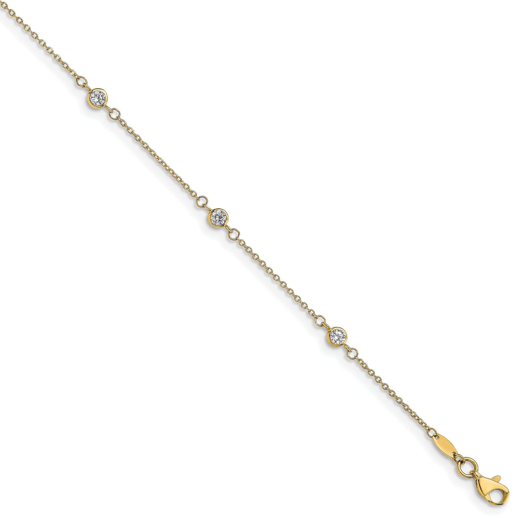 Lovely Rita's Anklets 14k Yellow Gold C.Z Polished Anklet