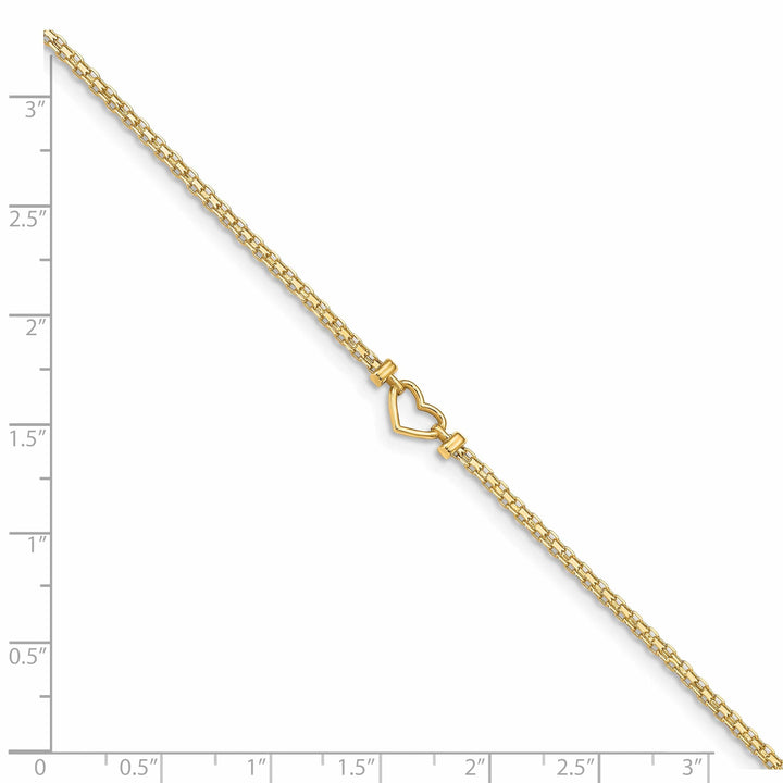 Lovely Rita's Anklets 14k Yellow Gold Fancy Heart Anklet Bracelet