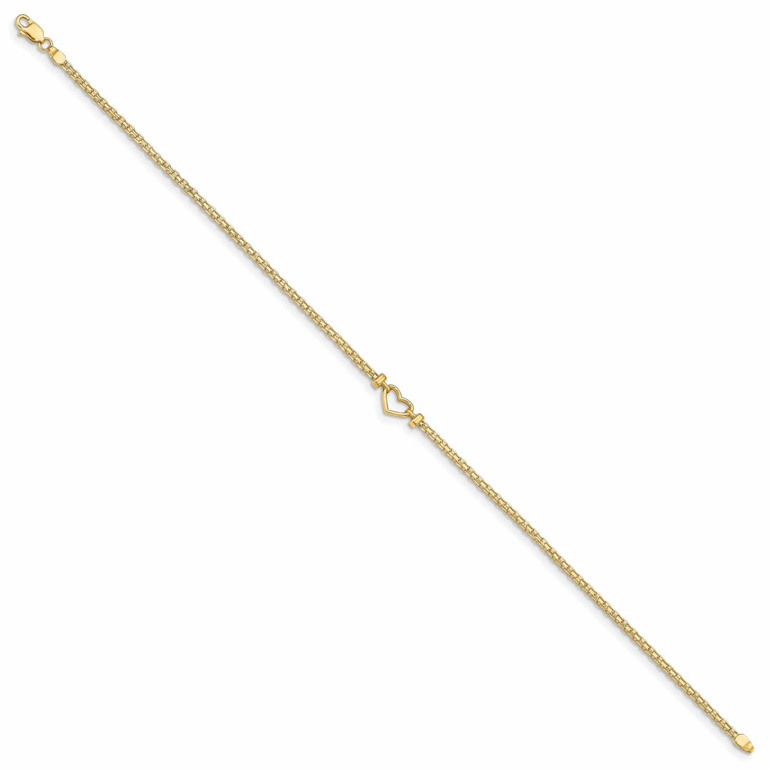 Lovely Rita's Anklets 14k Yellow Gold Fancy Heart Anklet Bracelet