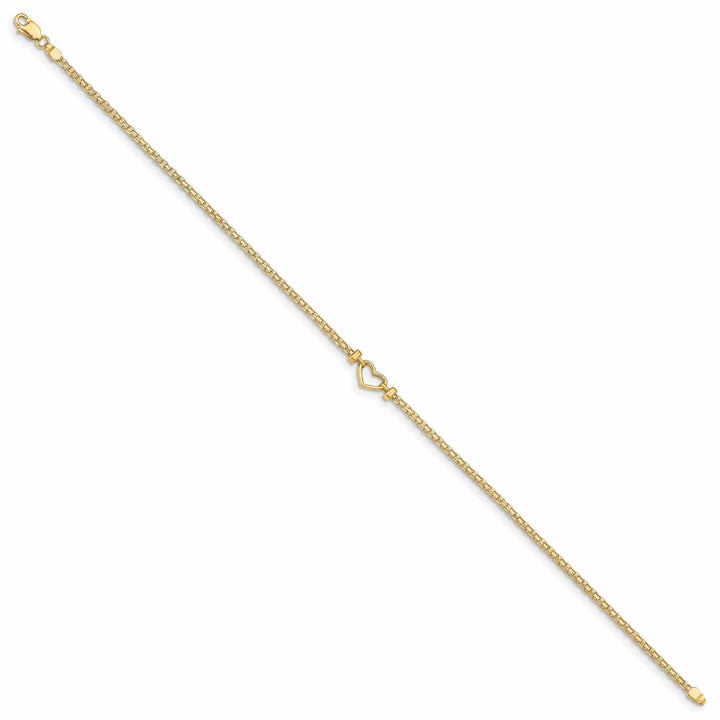 Lovely Rita's Anklets 14k Yellow Gold Fancy Heart Anklet Bracelet