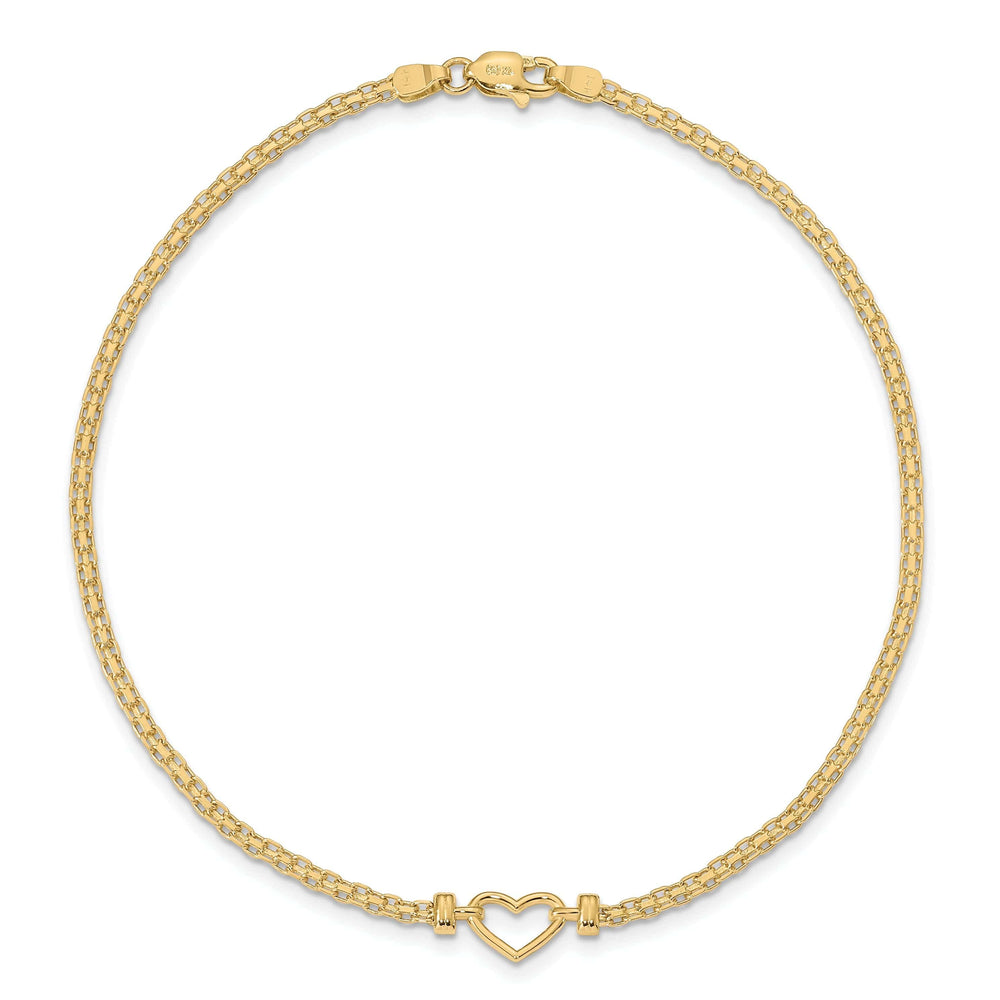 Lovely Rita's Anklets 14k Yellow Gold Fancy Heart Anklet Bracelet