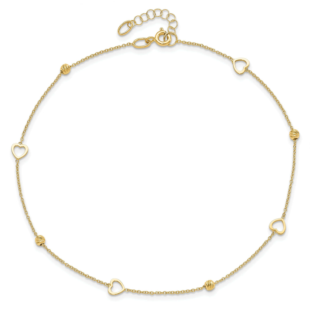 Lovely Rita's Anklets 14k Yellow Gold Heart Anklet
