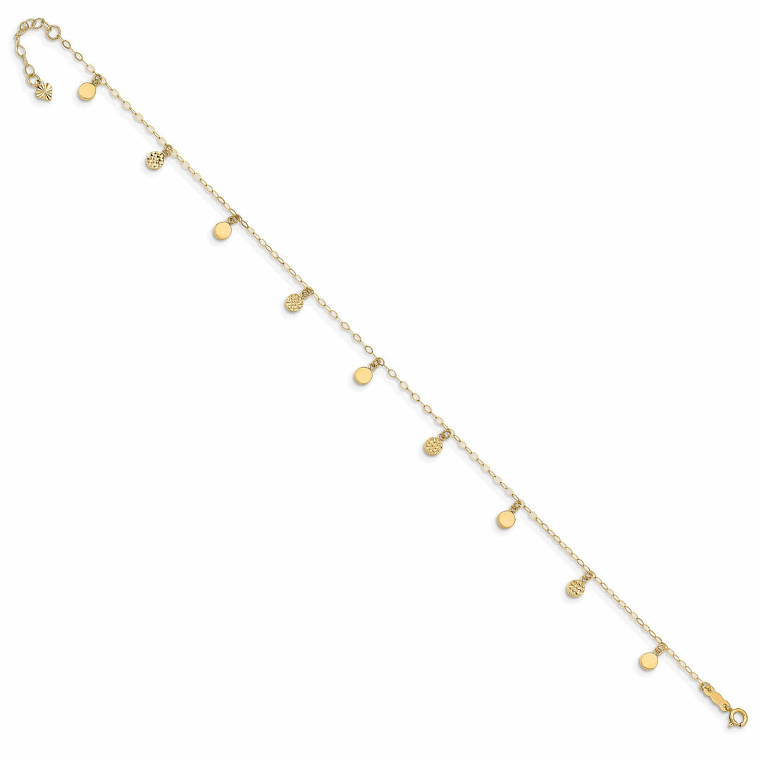 Lovely Rita's Anklets 14k Yellow Gold Hollow Dangle Circle Anklet