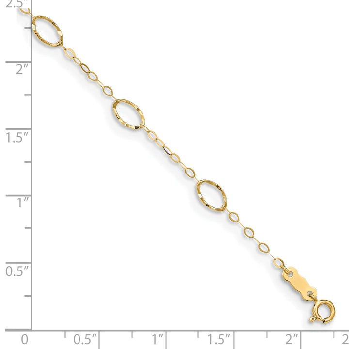 Lovely Rita's Anklets 14k Yellow Gold Oval Shapes 9 Anklet