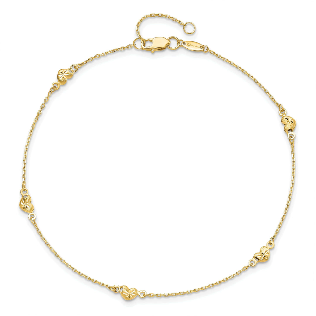 Lovely Rita's Anklets 14k Yellow Gold Polished and D.C Heart Anklet