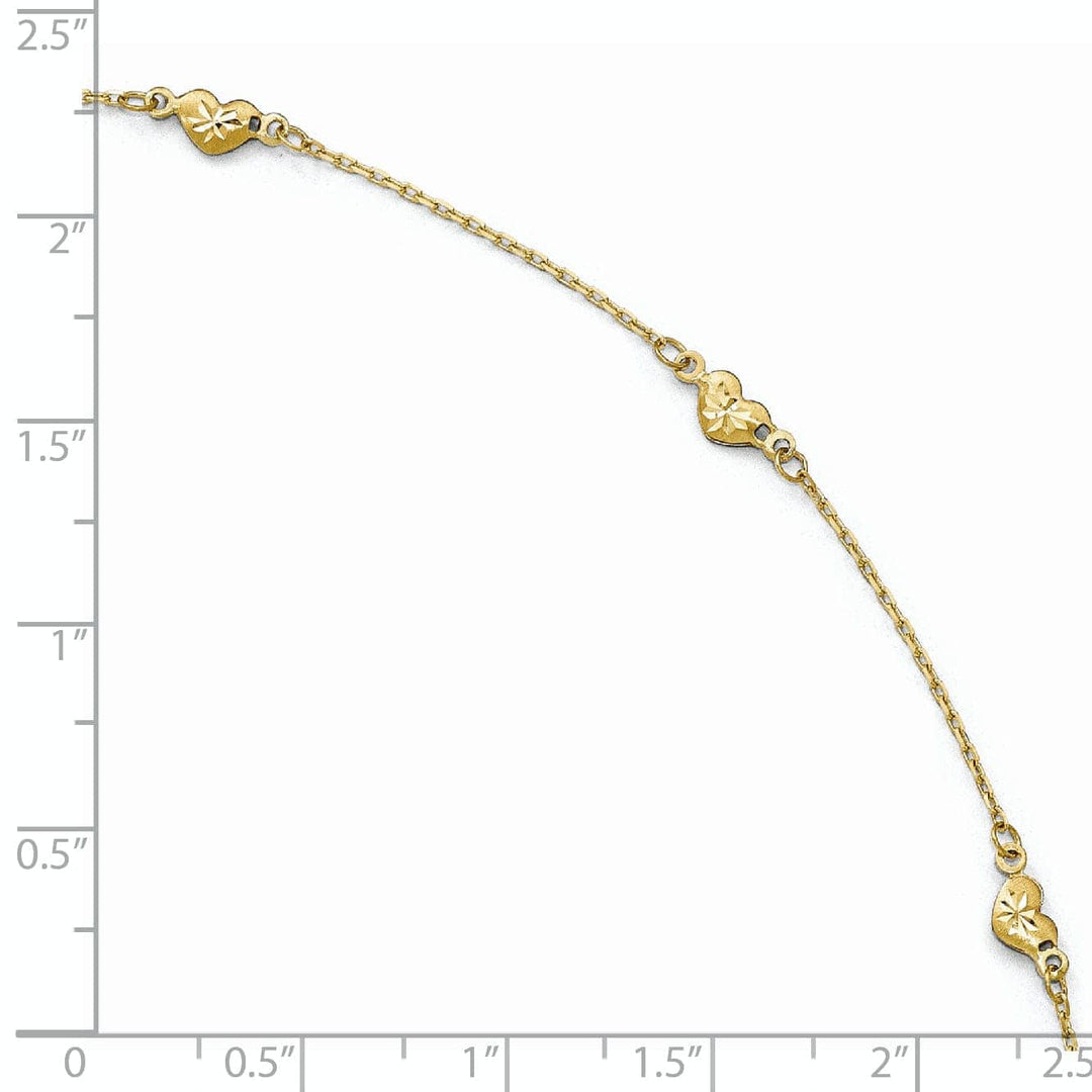 Lovely Rita's Anklets 14k Yellow Gold Polished and D.C Heart Anklet