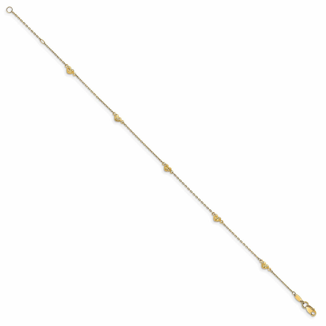 Lovely Rita's Anklets 14k Yellow Gold Polished and D.C Heart Anklet