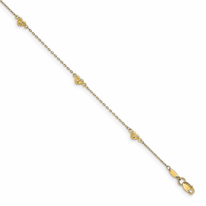 Lovely Rita's Anklets 14k Yellow Gold Polished and D.C Heart Anklet