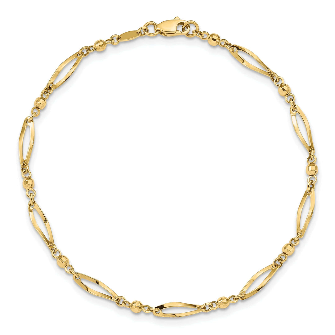 Lovely Rita's Anklets 14k Yellow Gold Polished Diamond-Cut Anklet
