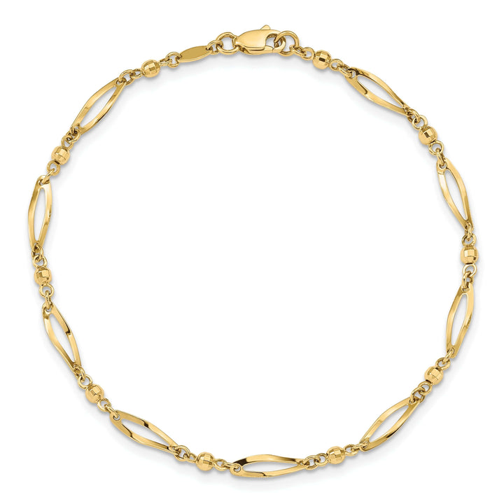 Lovely Rita's Anklets 14k Yellow Gold Polished Diamond-Cut Anklet