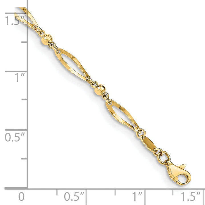 Lovely Rita's Anklets 14k Yellow Gold Polished Diamond-Cut Anklet