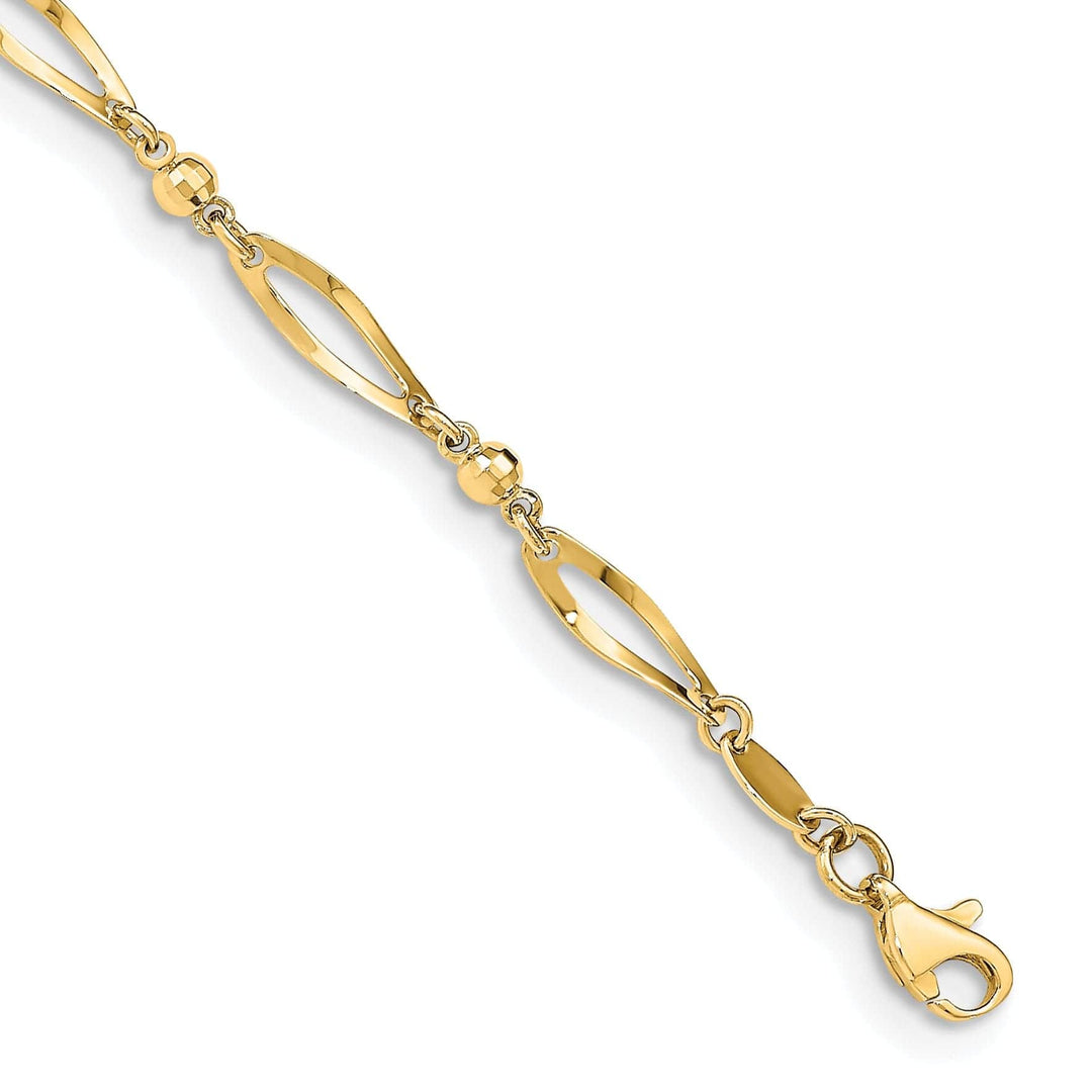 Lovely Rita's Anklets 14k Yellow Gold Polished Diamond-Cut Anklet