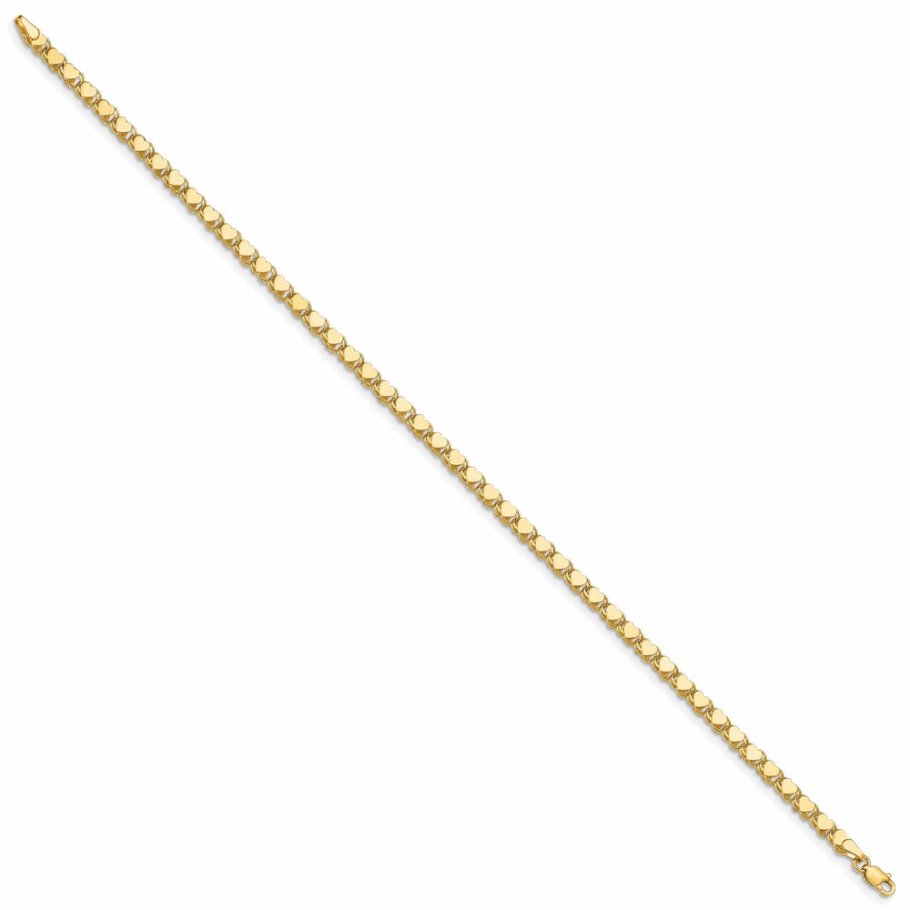 Lovely Rita's Anklets 14K Yellow Gold Polished Double-Sided Heart Anklet