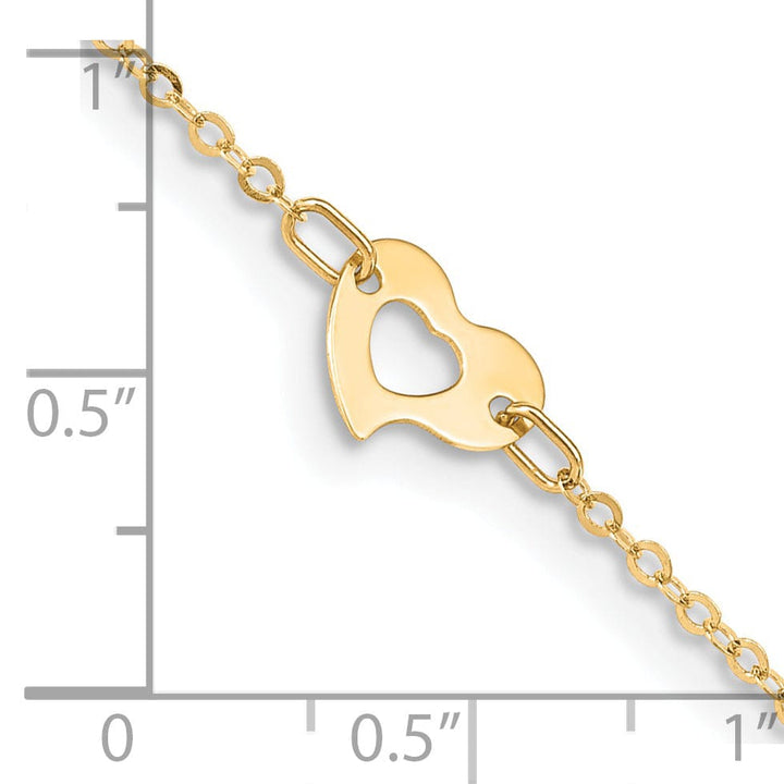 Lovely Rita's Anklets 14k Yellow Gold Polished Heart Anklet