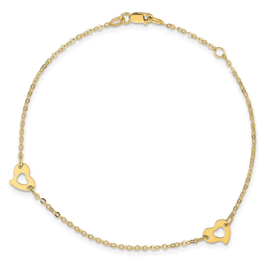 Lovely Rita's Anklets 14k Yellow Gold Polished Heart Anklet