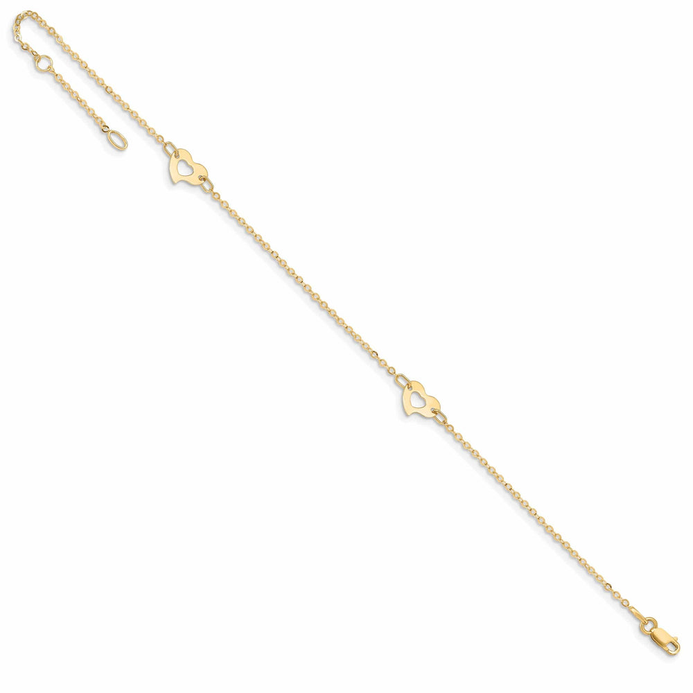 Lovely Rita's Anklets 14k Yellow Gold Polished Heart Anklet