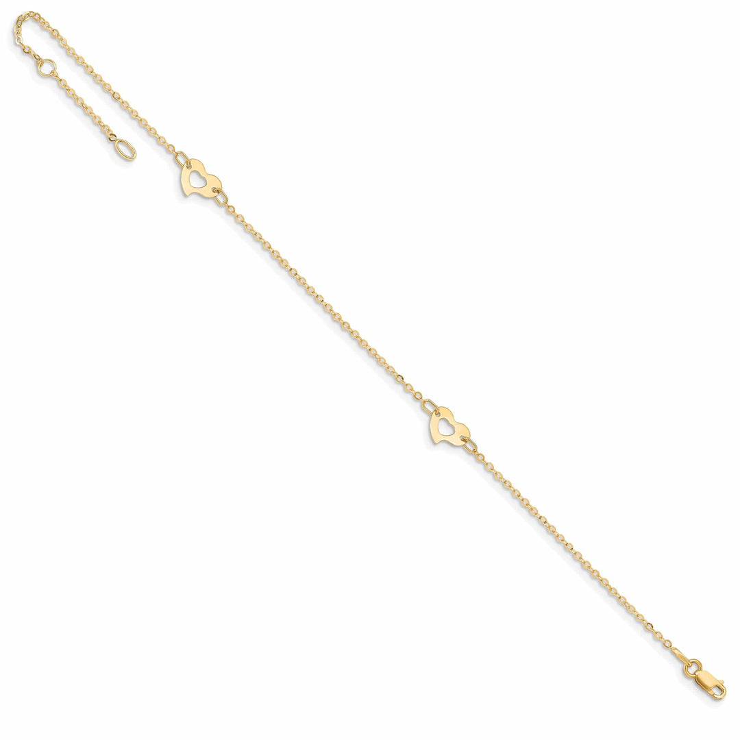 Lovely Rita's Anklets 14k Yellow Gold Polished Heart Anklet