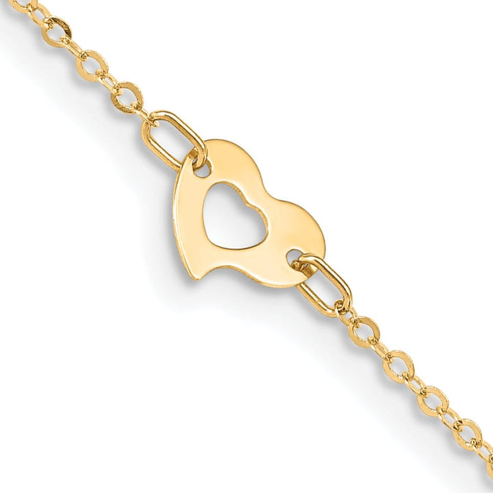 Lovely Rita's Anklets 14k Yellow Gold Polished Heart Anklet