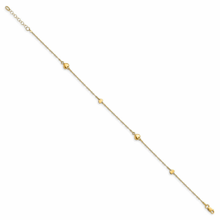 Lovely Rita's Anklets 14k Yellow Gold Polished Heart Anklet