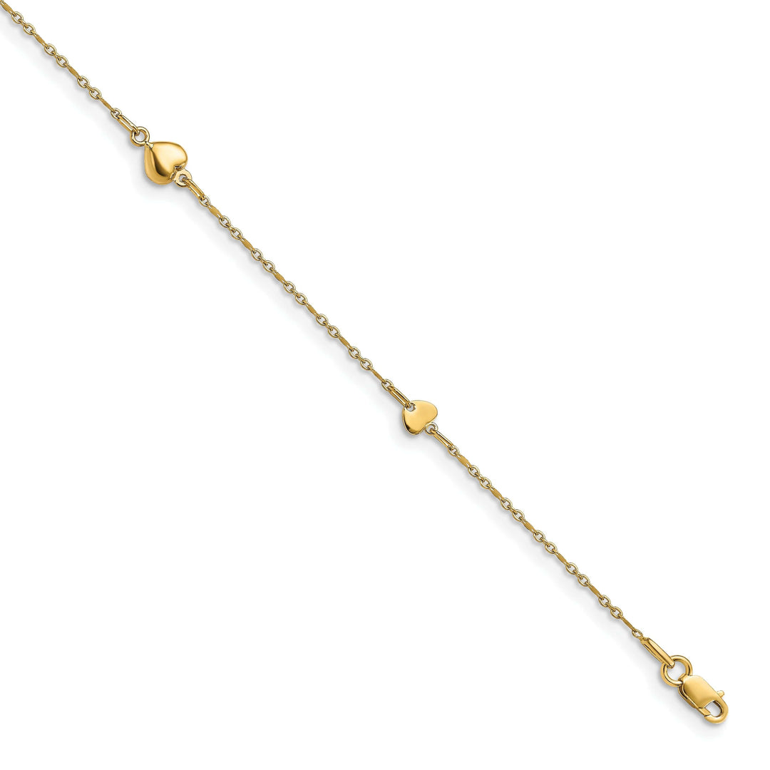 Lovely Rita's Anklets 14k Yellow Gold Polished Heart Anklet