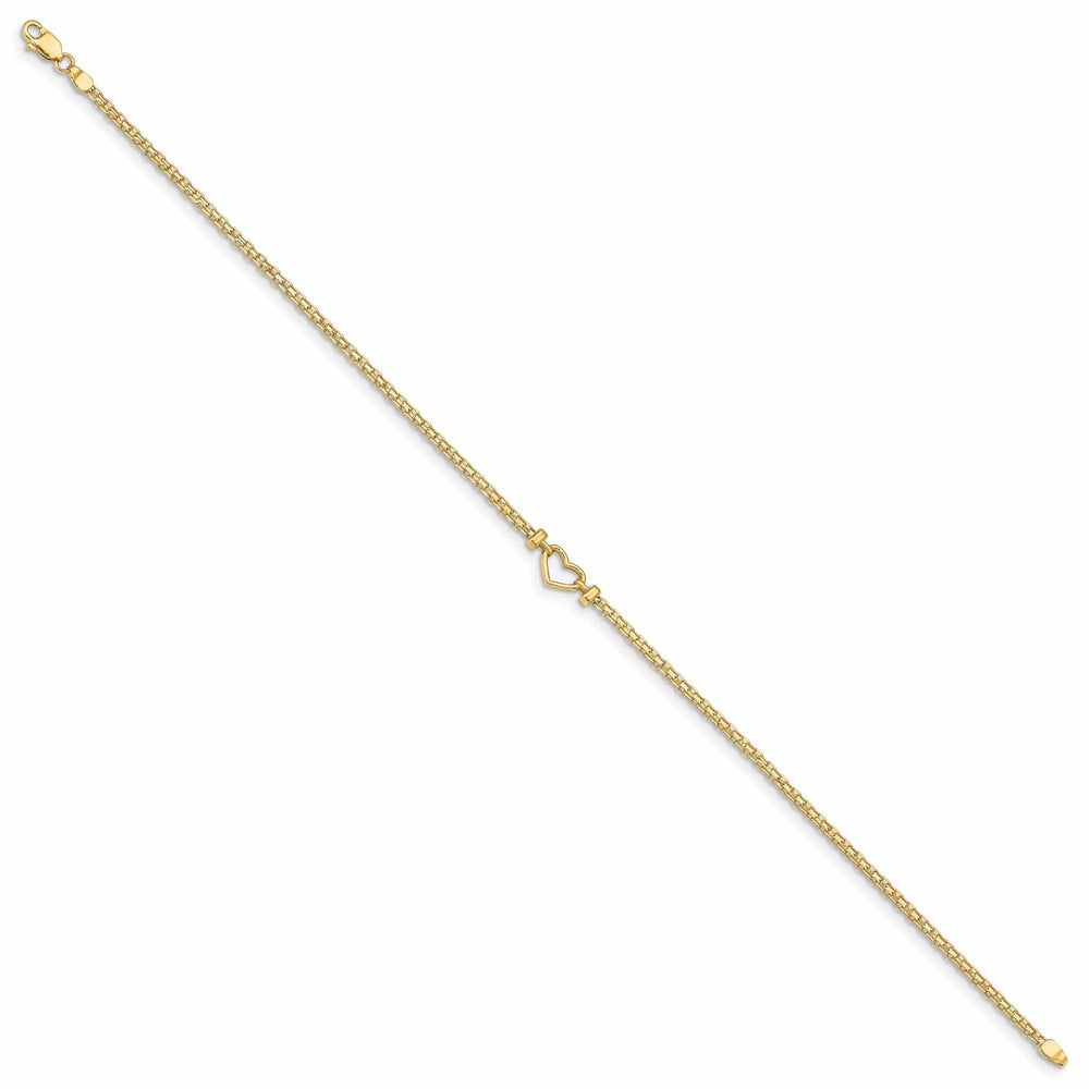 Lovely Rita's Anklets 14K Yellow Gold Polished Open-Heart Anklet