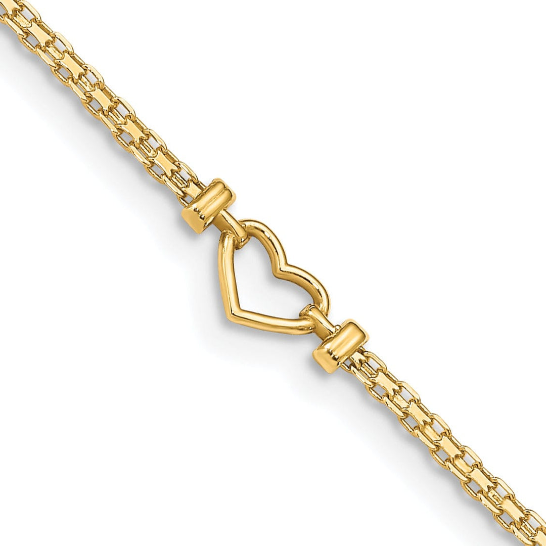 Lovely Rita's Anklets 14K Yellow Gold Polished Open-Heart Anklet